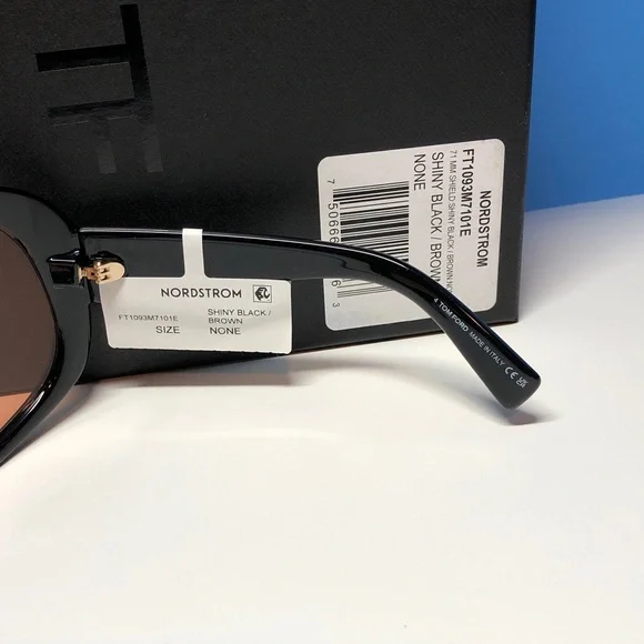 NEW Tom Ford Linden FT1094/S Sunglasses – Shiny Black / Brown – Full Packaging - Picture 12 of 14